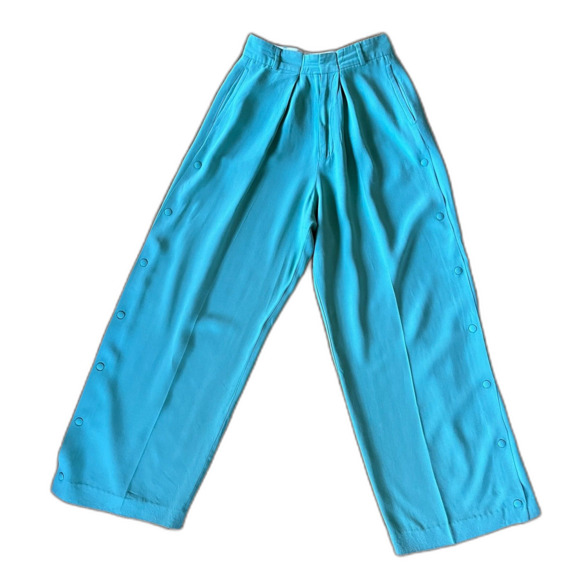 GOLDEN GOOSE Deluxe Brand Green Wide Leg Pants Trousers Women's Size 24 - Picture 3 of 10